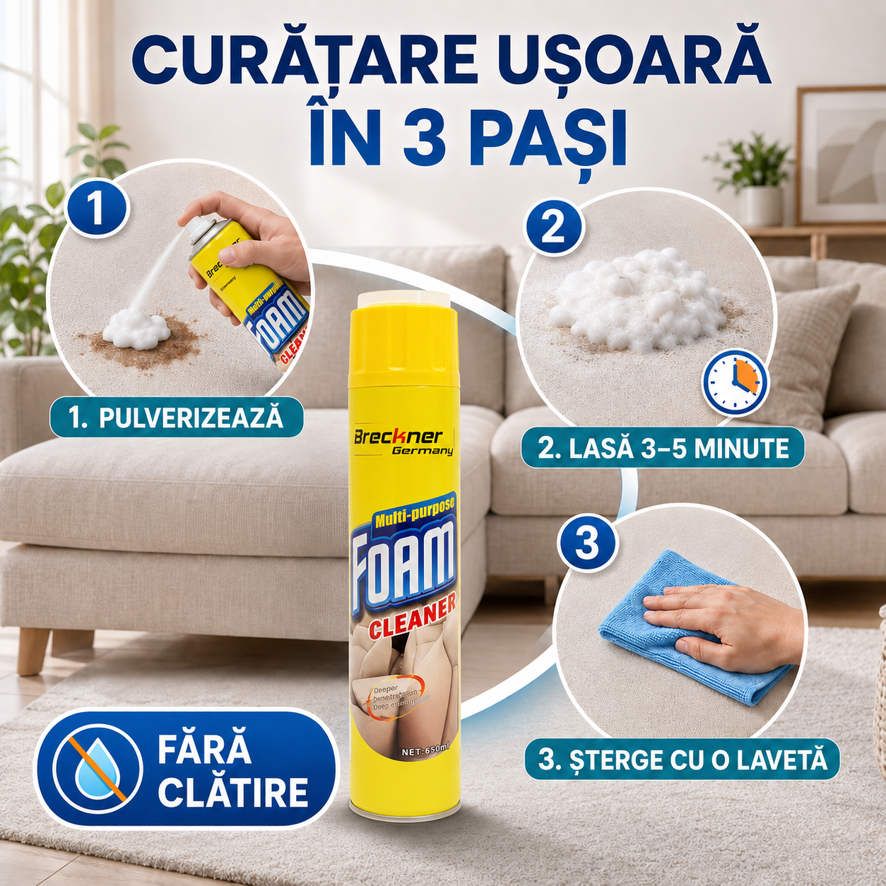 Spuma de curatare MAGIC FOAM  pentru casa si masina 650ml