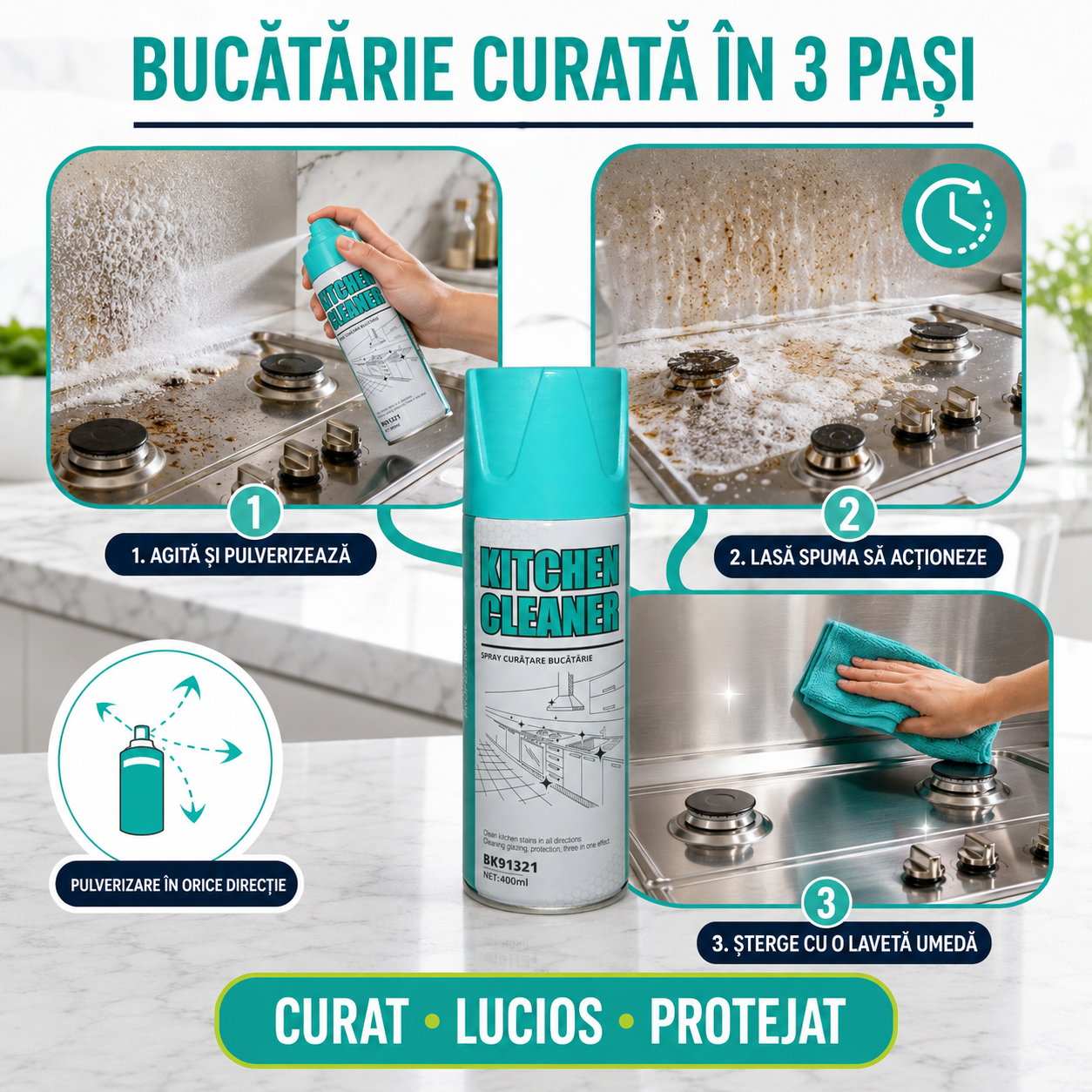 Spray degresant pentru bucatarie  MULTI-SUPRAFETE