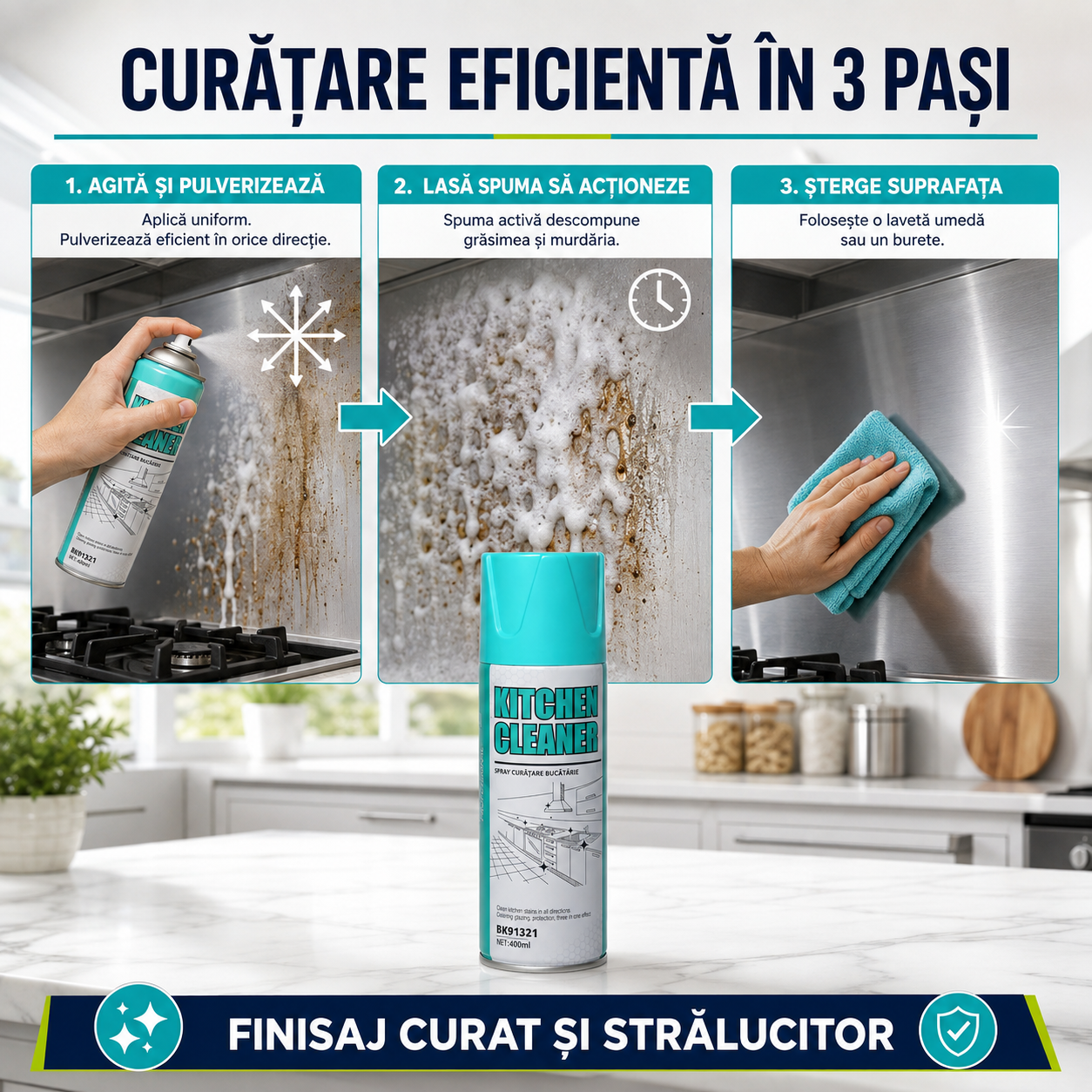 Spray degresant pentru bucatarie  MULTI-SUPRAFETE